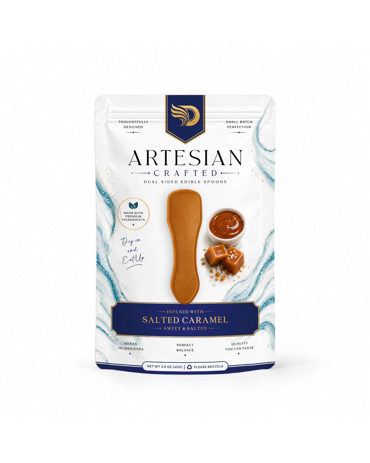 Salted Caramel Flavored Edible Spoons | Pre-Order | Double Dip Chips, LLC