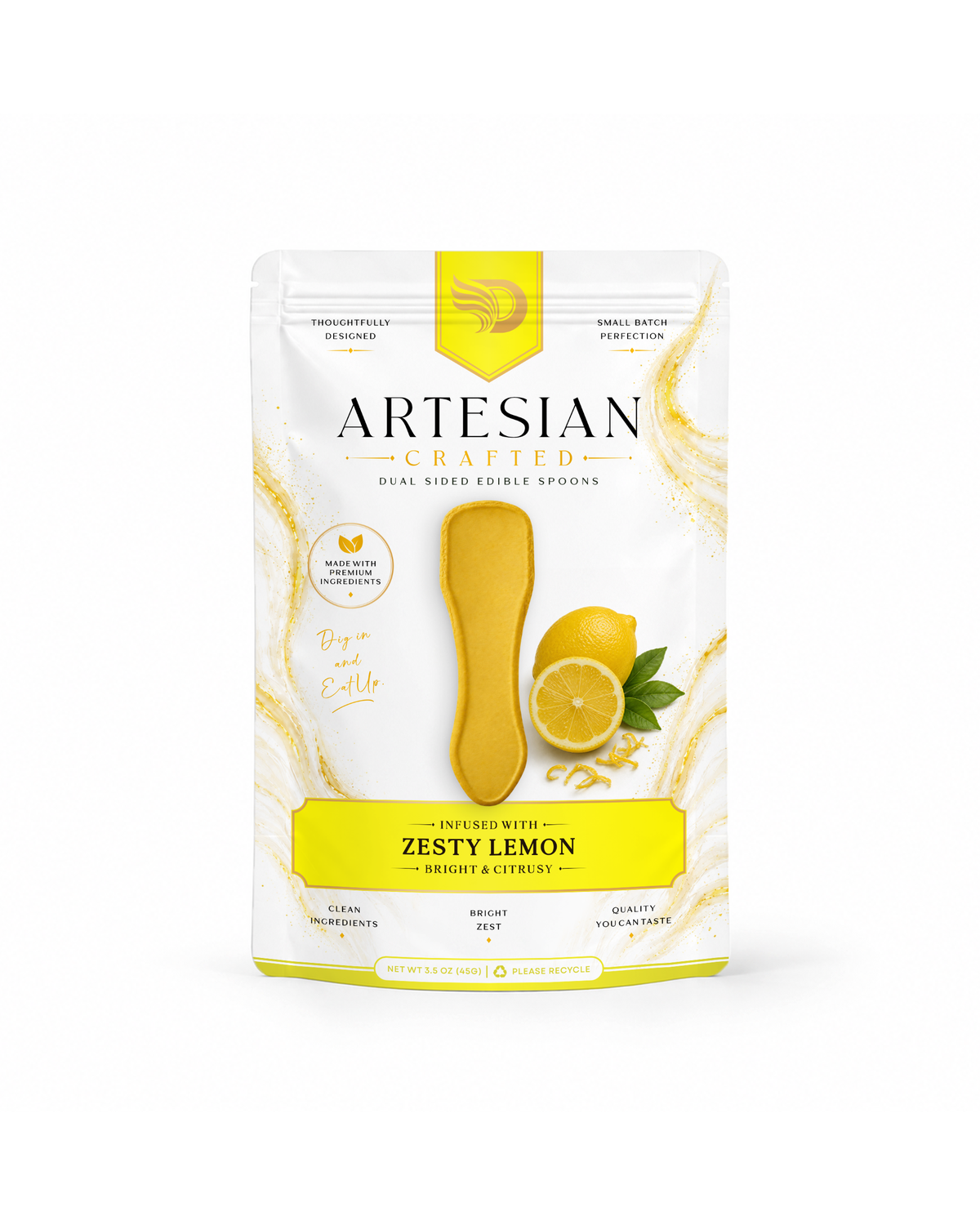 Zesty Lemon Flavored Edible Spoons | Pre-Order | Double Dip Chips, LLC