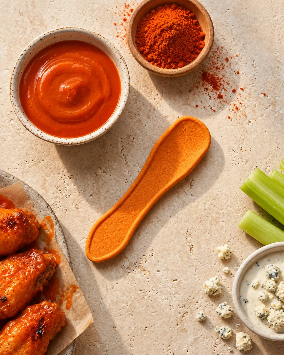 Buffalo Wing flavored edible spoon snack by Double Dip Chips, LLC, product photo 1