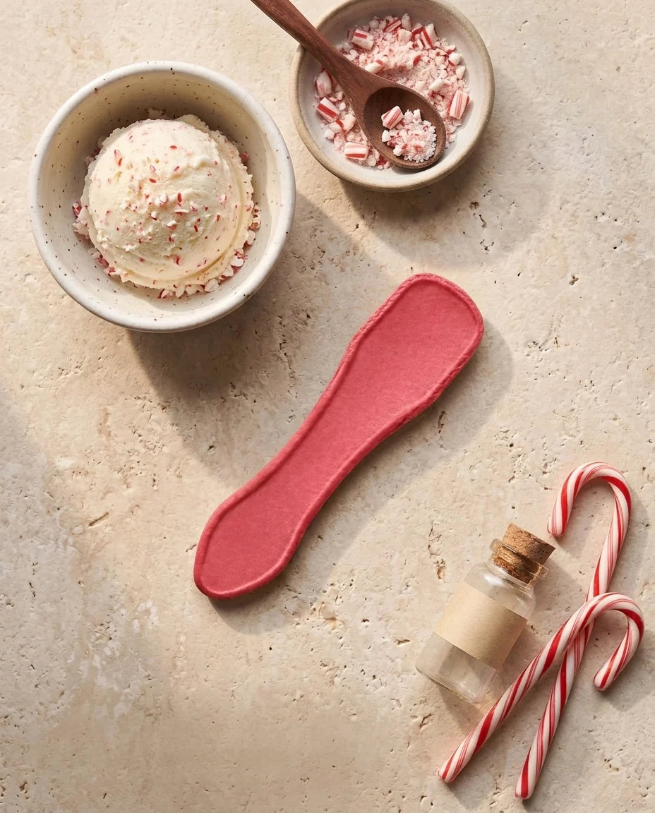 Candy Cane flavored edible spoon snack by Double Dip Chips, LLC, product photo 1