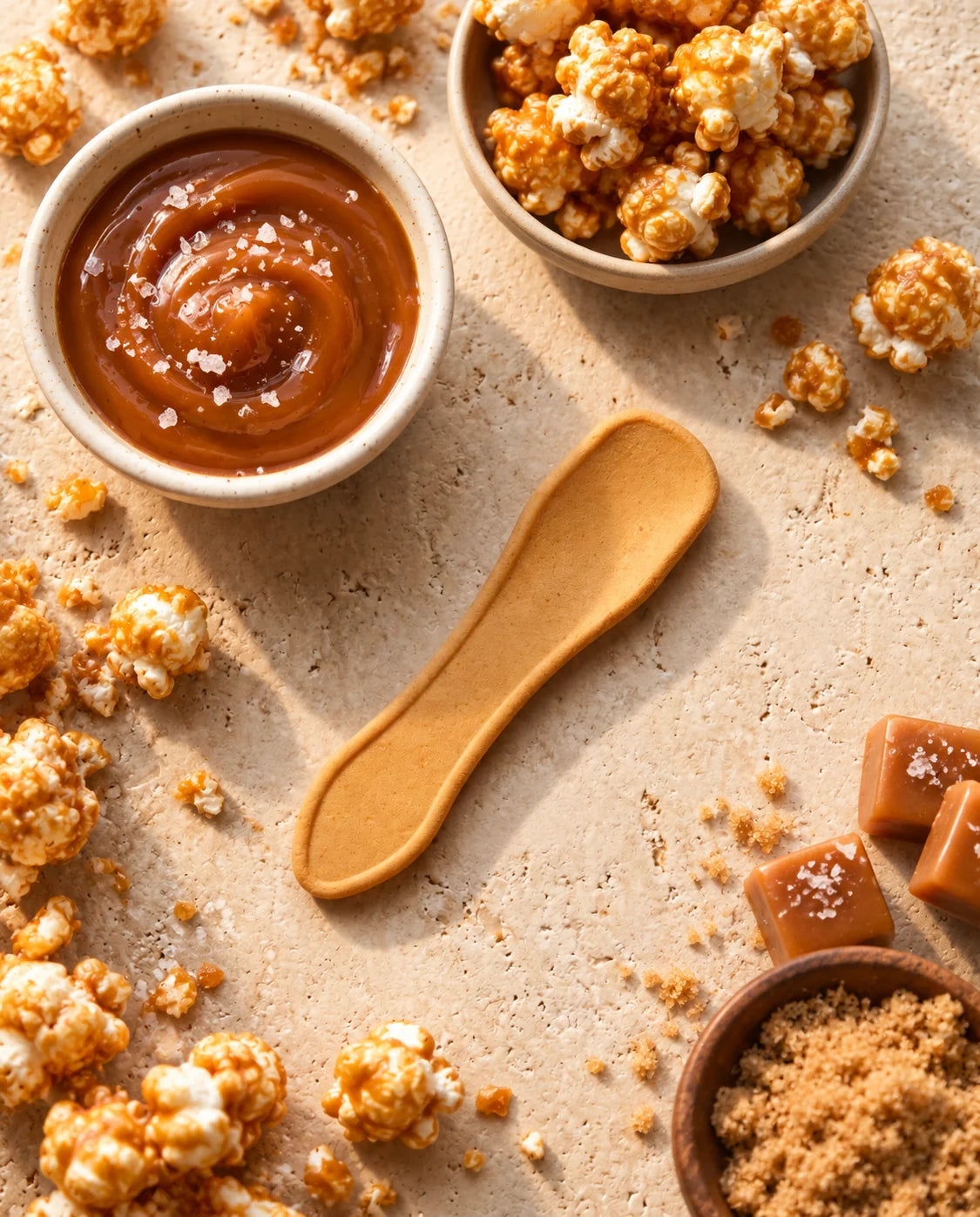 Caramel Corn flavored edible spoon snack by Double Dip Chips, LLC, product photo 1