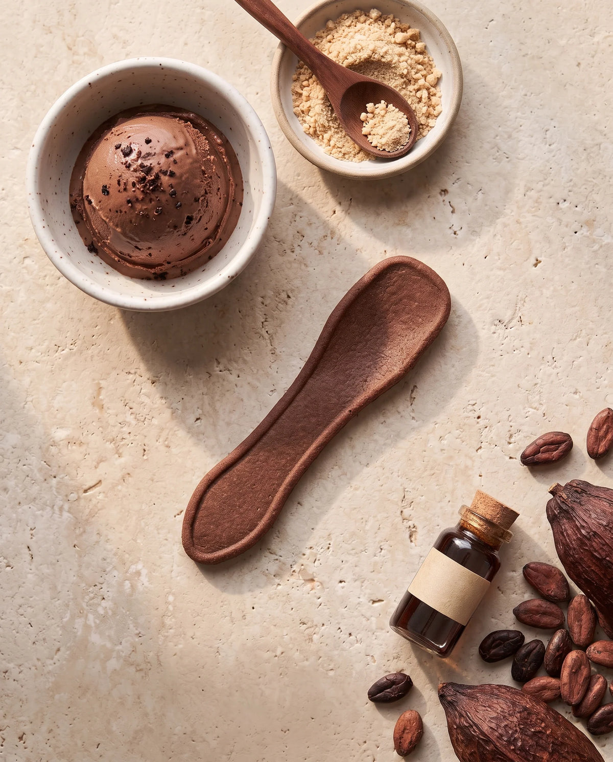 Chocolate flavored edible spoon snack by Double Dip Chips, LLC, product photo 1