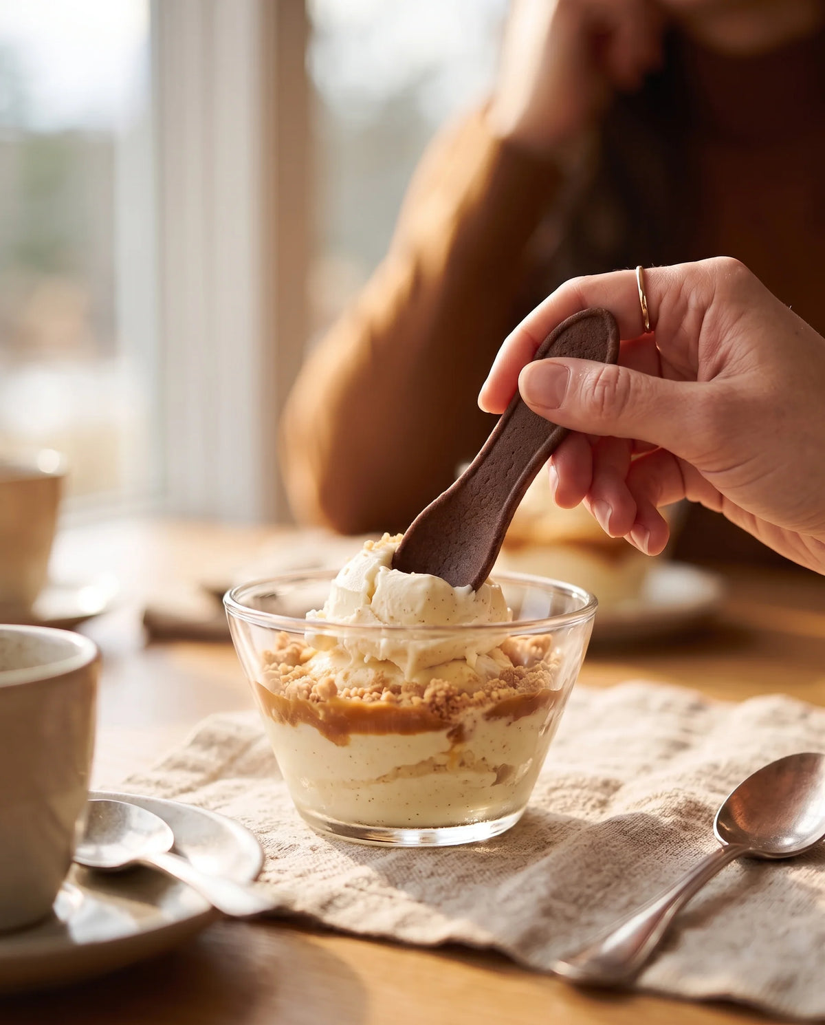 Chocolate flavored edible spoon snack by Double Dip Chips, LLC, product photo 2