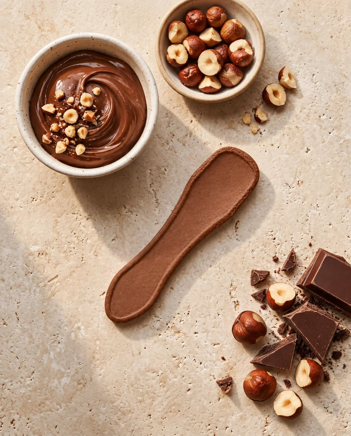 Chocolate Hazelnut flavored edible spoon snack by Double Dip Chips, LLC, product photo 1