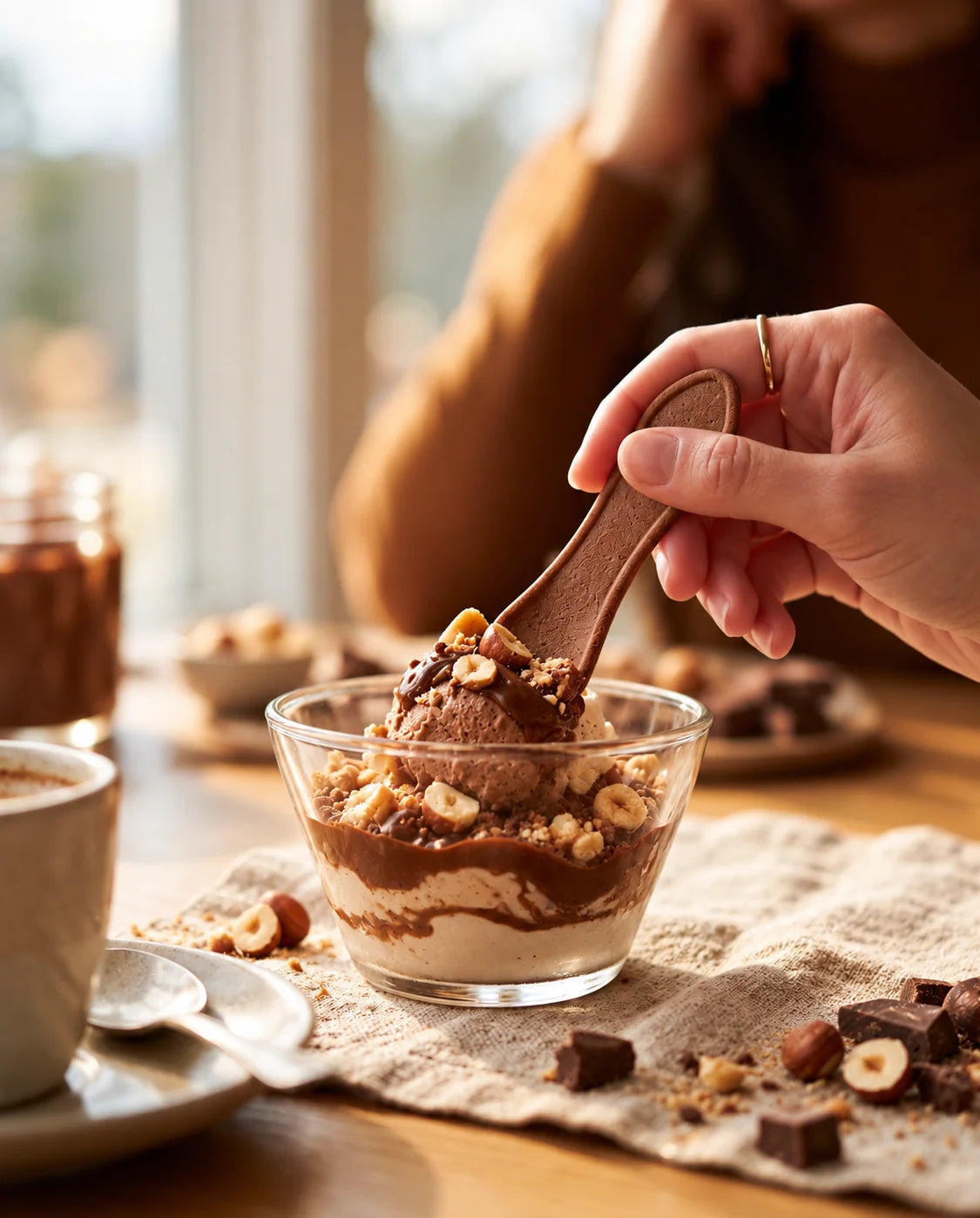 Chocolate Hazelnut flavored edible spoon snack by Double Dip Chips, LLC, product photo 2