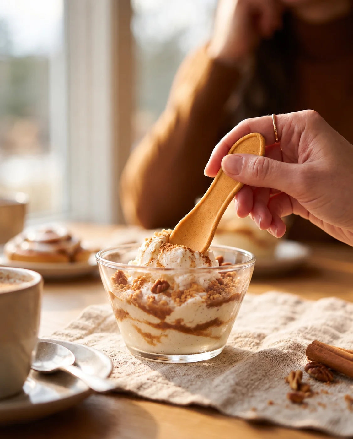 Cinnamon Roll flavored edible spoon snack by Double Dip Chips, LLC, product photo 2
