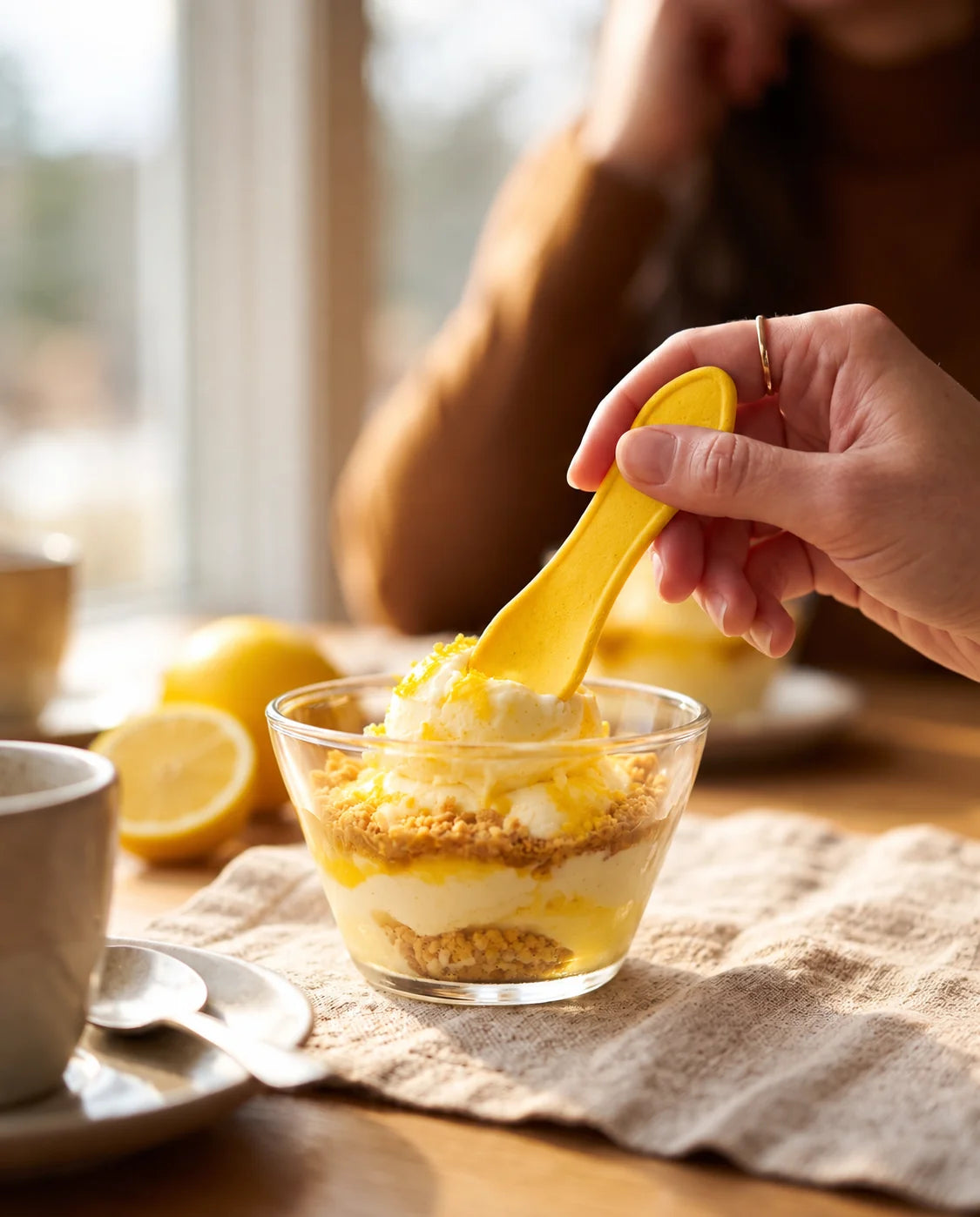 Zesty Lemon flavored edible spoon snack by Double Dip Chips, LLC, product photo 2