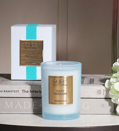 Fancy Ceremony Scented Blue Glass Candle