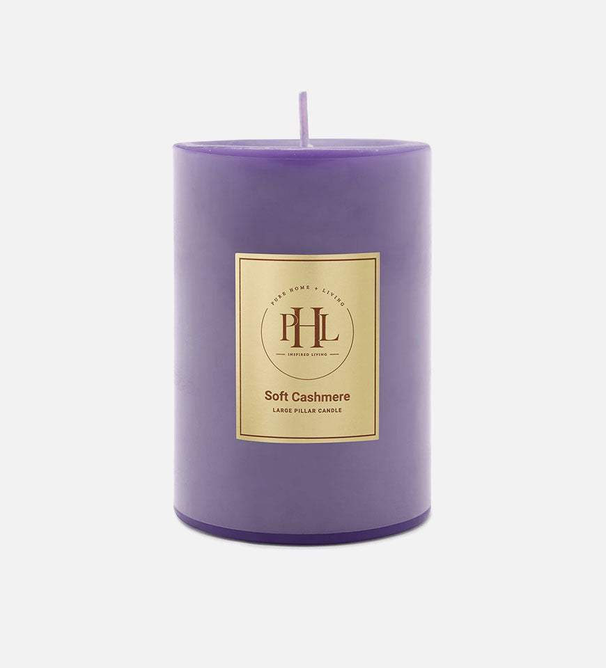 Purple Soft Cashmere Pillar Candle