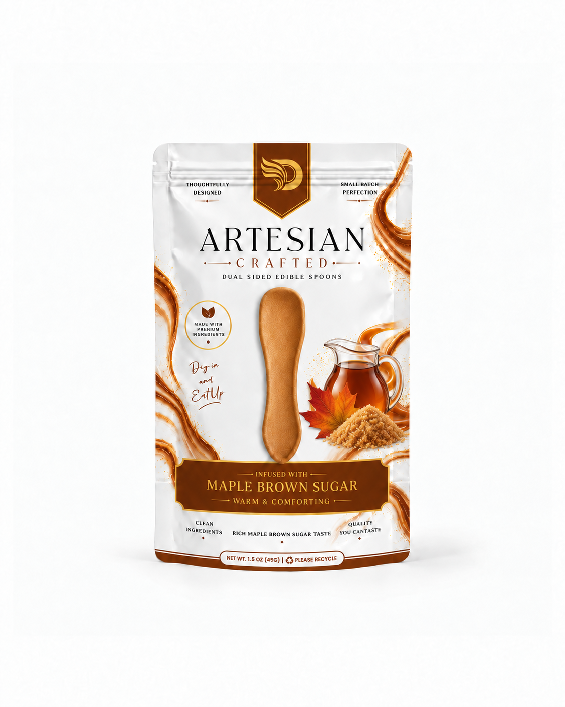 Maple Brown Sugar Flavored Edible Spoons | Pre-Order | Double Dip Chips, LLC